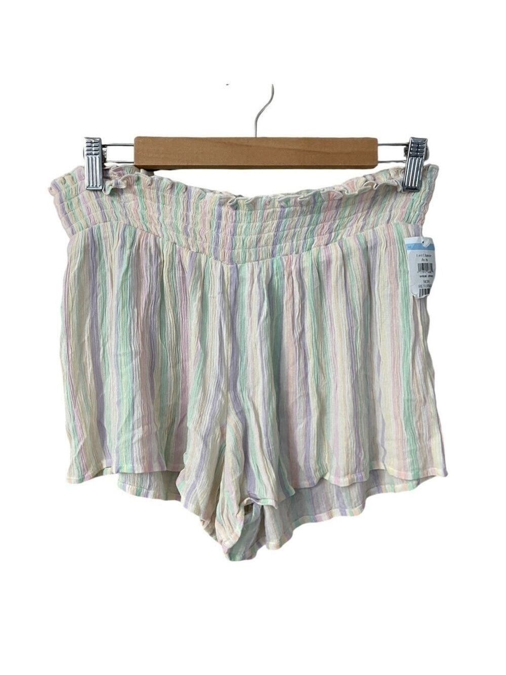 BP Women's Shorts Multicolor Striped Lightweight Pull On Casual Size: Medium